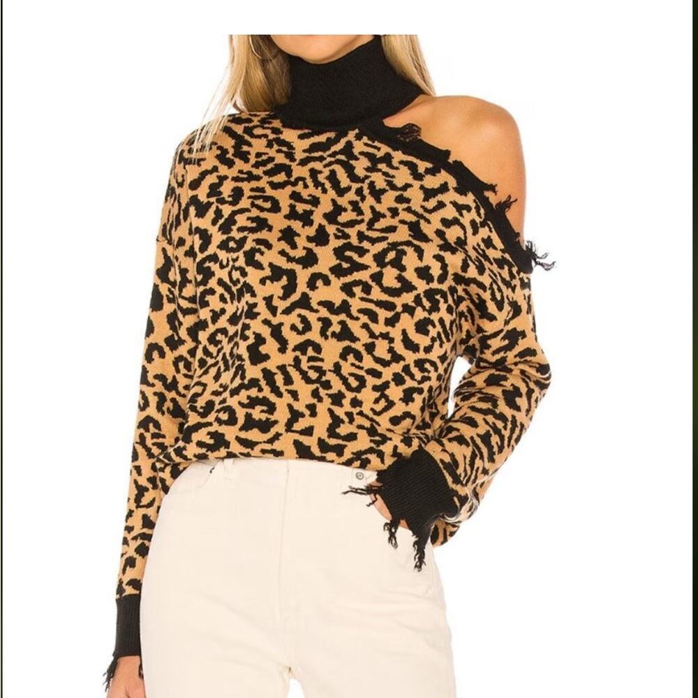 Lovers + Friends Arlington brown leopard sweater